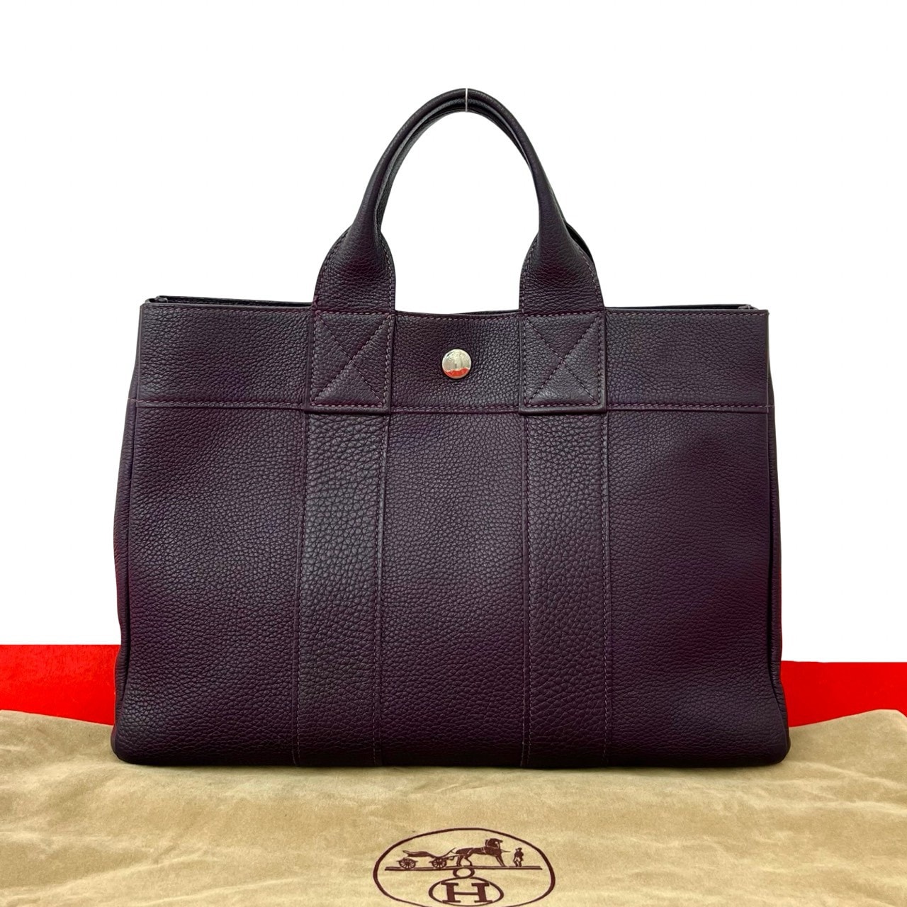 HERMES エルメス フールトゥ ネゴンダ ハンドバッグ レザン パープル
 18204