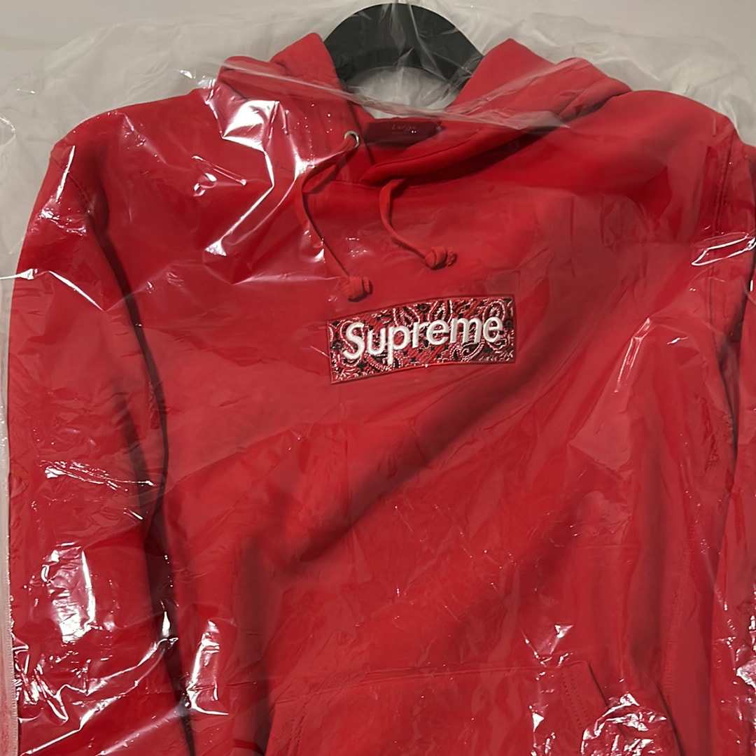 Supreme Bandana Box Logo Hooded Sweatshirt "Red"