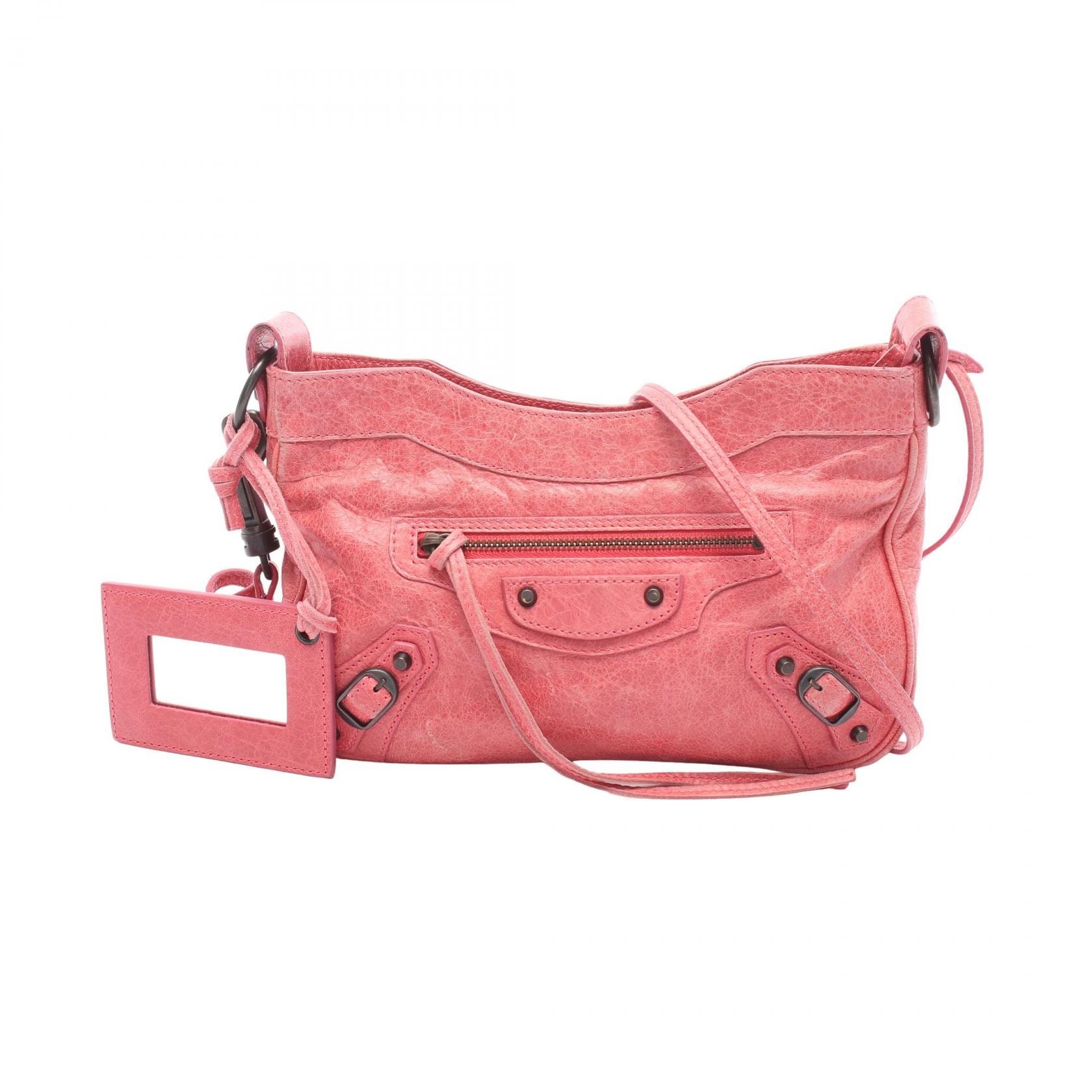 バレンシアガ BALENCIAGA ザ ヒップ ショルダーバッグ バッグ レザー レディース ピンク系 242803 【中古】
