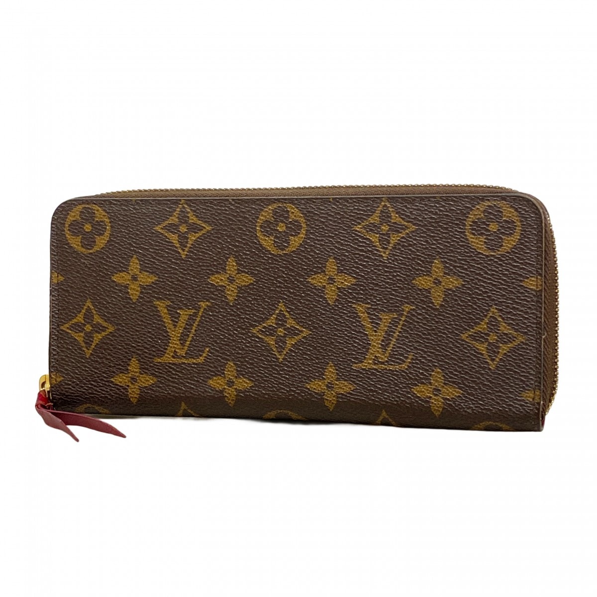 【6dc2675】ルイヴィトン 長財布 モノグラム ポルトフォイユクレマンス M60742 ブラウン フューシャ【中古】レディース