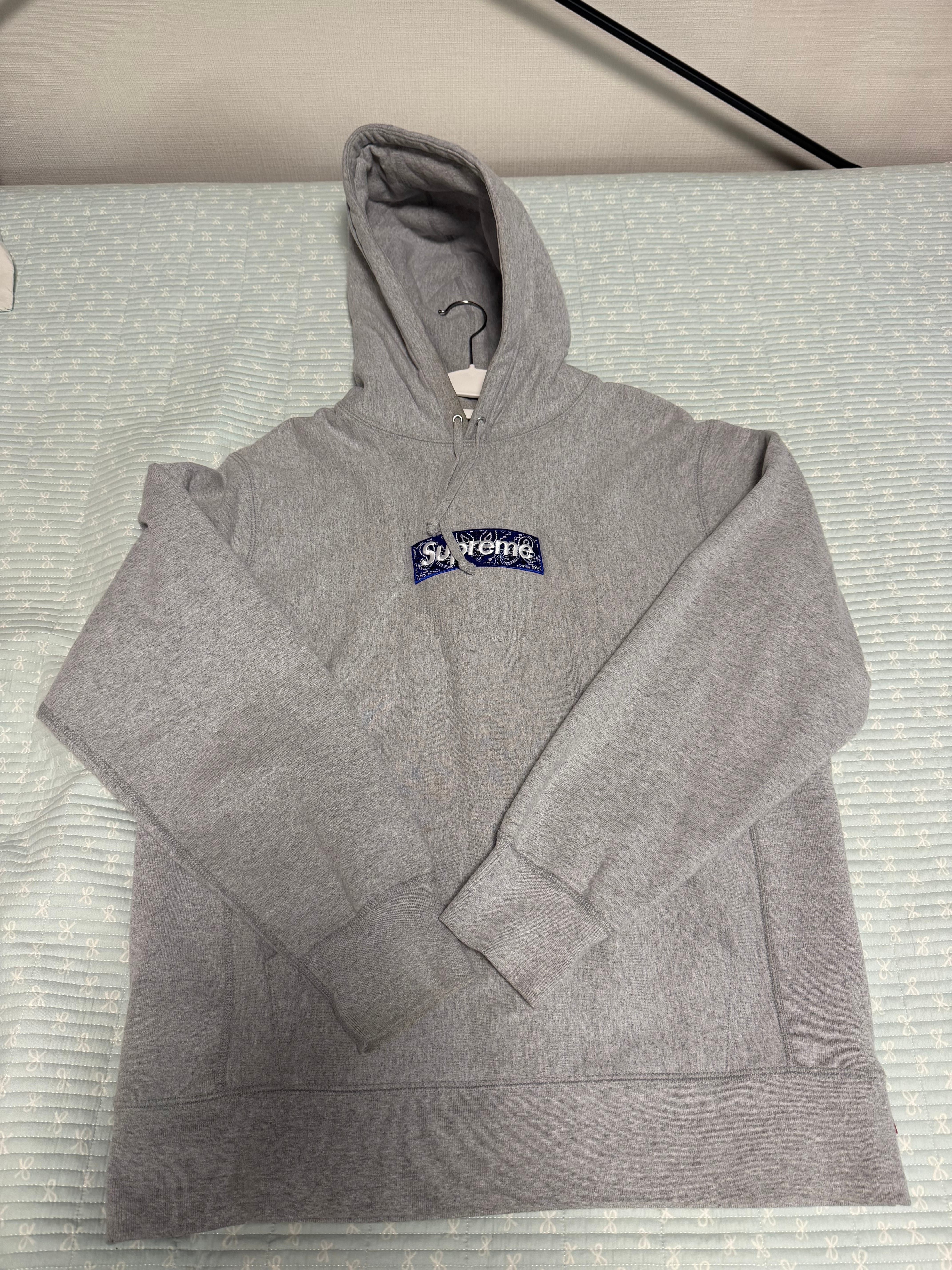 Supreme Bandana Box Logo Hooded Sweatshirt "Grey"