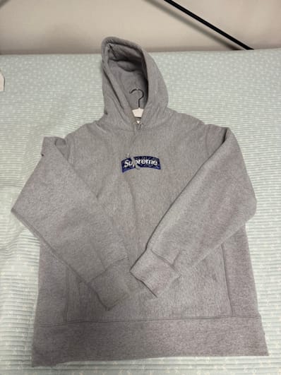 Supreme Bandana Box Logo Hooded Sweatshirt "Grey"