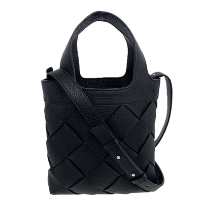 BOTTEGAVENETA ボッテガヴェネタ スモール ディアゴ トートバッグ ハンドバッグ 837364 カーフ ブラック グリーン シルバー金具 レディース【中古】