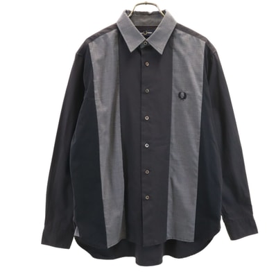 FRED PERRY フレッドペリー バイカラー 長袖 シャツ S ブラック