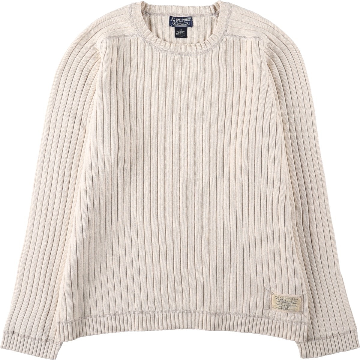 古着 ラルフローレン Ralph Lauren POLO JEANS COMPANY コットンニットセーター メンズL相当 リブ編み/eaa682371