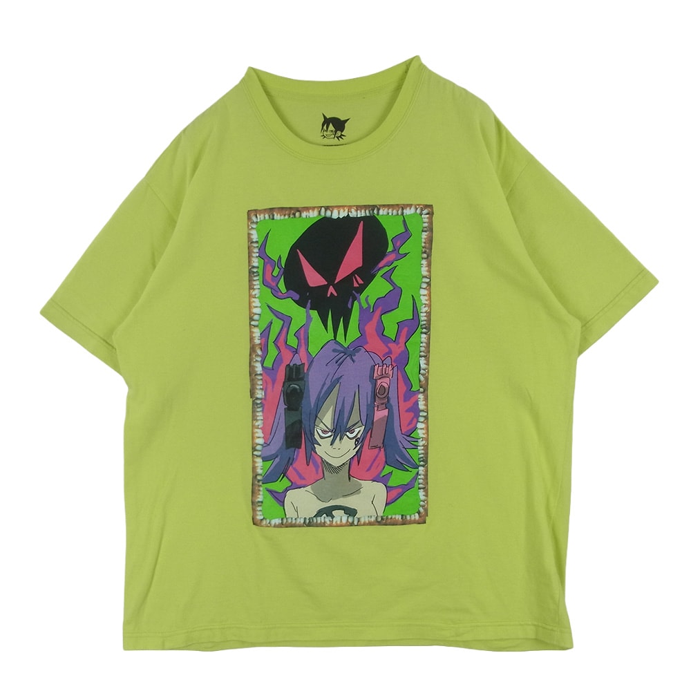 NEIGHBORHOOD ネイバーフッド 23SS 231PCJIN-ST01S NH X JUN INAGAWA TEE SS-1 ジュンイナガワ プリント 半袖 Tシャツ イエロー系 蛍光イエロー系 L【中古】