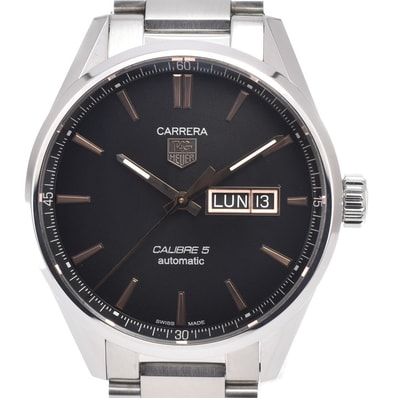 タグホイヤー TAG HEUER WAR201C.BA0723 カレラ キャリバー5 デイデイト ブラック 自動巻き メンズ 美品 腕時計 G#149859