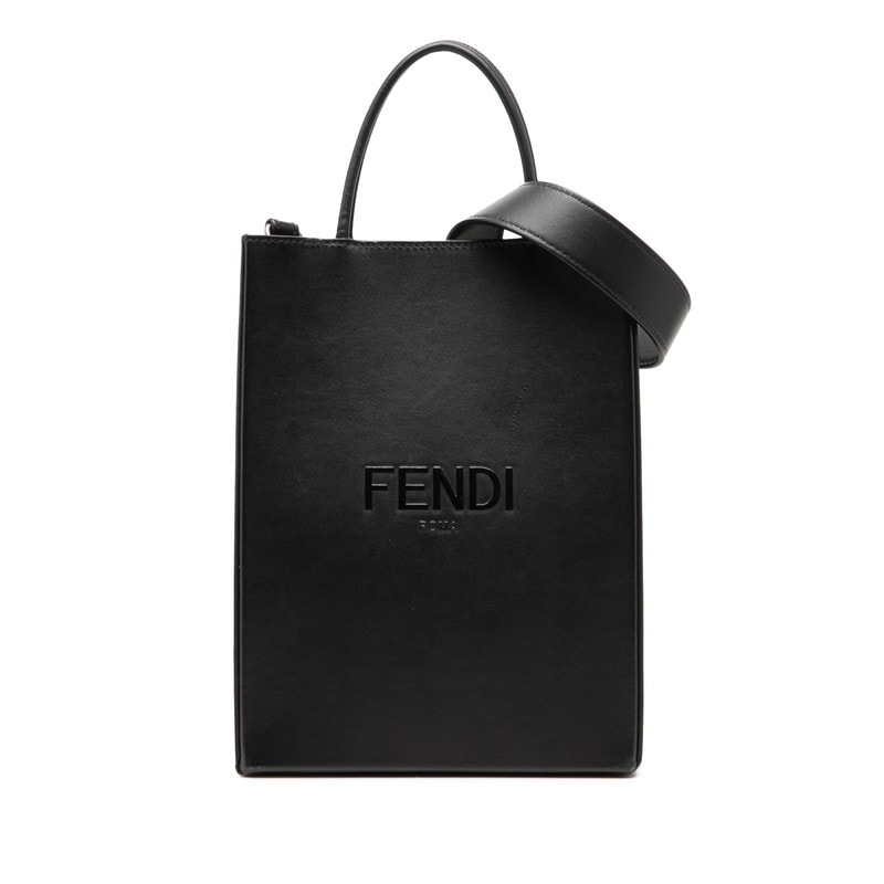 フェンディ ショッピングバッグ スモール ハンドバッグ ショルダーバッグ 2WAY 7VA512 ブラック レザー レディース FENDI 【中古】