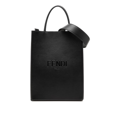 フェンディ ショッピングバッグ スモール ハンドバッグ ショルダーバッグ 2WAY 7VA512 ブラック レザー レディース FENDI 【中古】