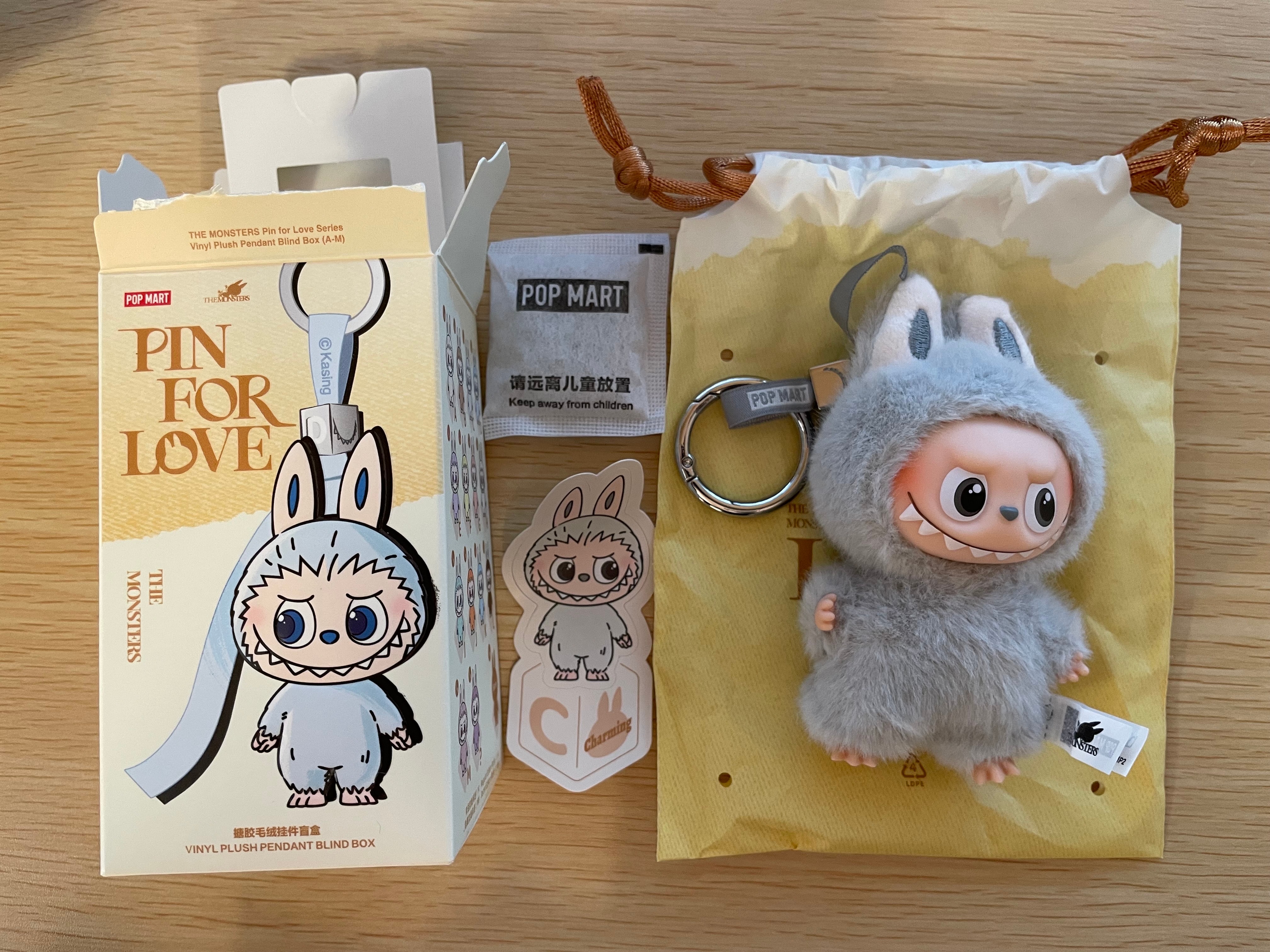 POP MART THE MONSTERS (LABUBU) Pin for Love Series-Vinyl Plush Pendant (A-M) C
