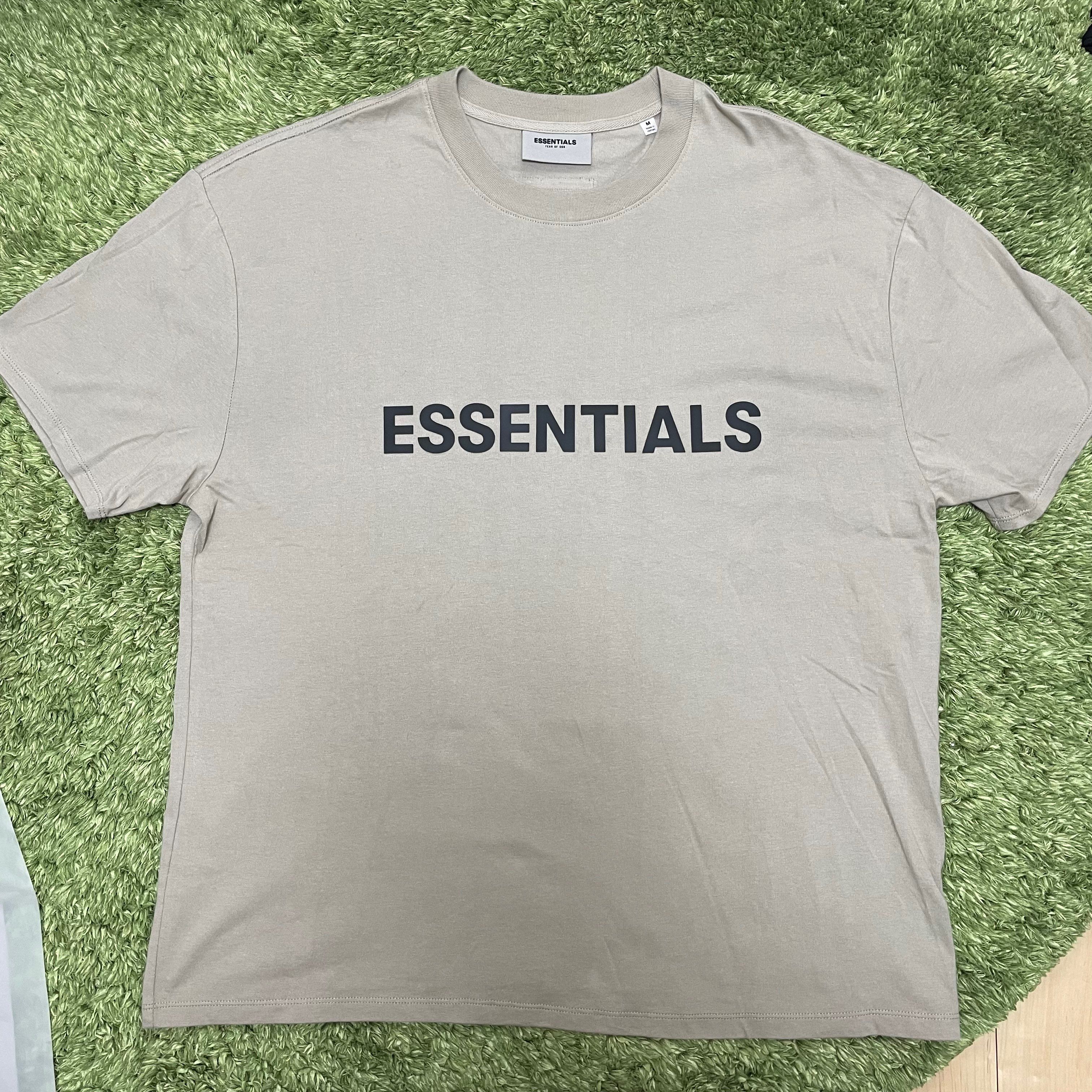 FEAR OF GOD ESSENTIALS 3D Silicon Applique Boxy T-Shirt "Tan/String"