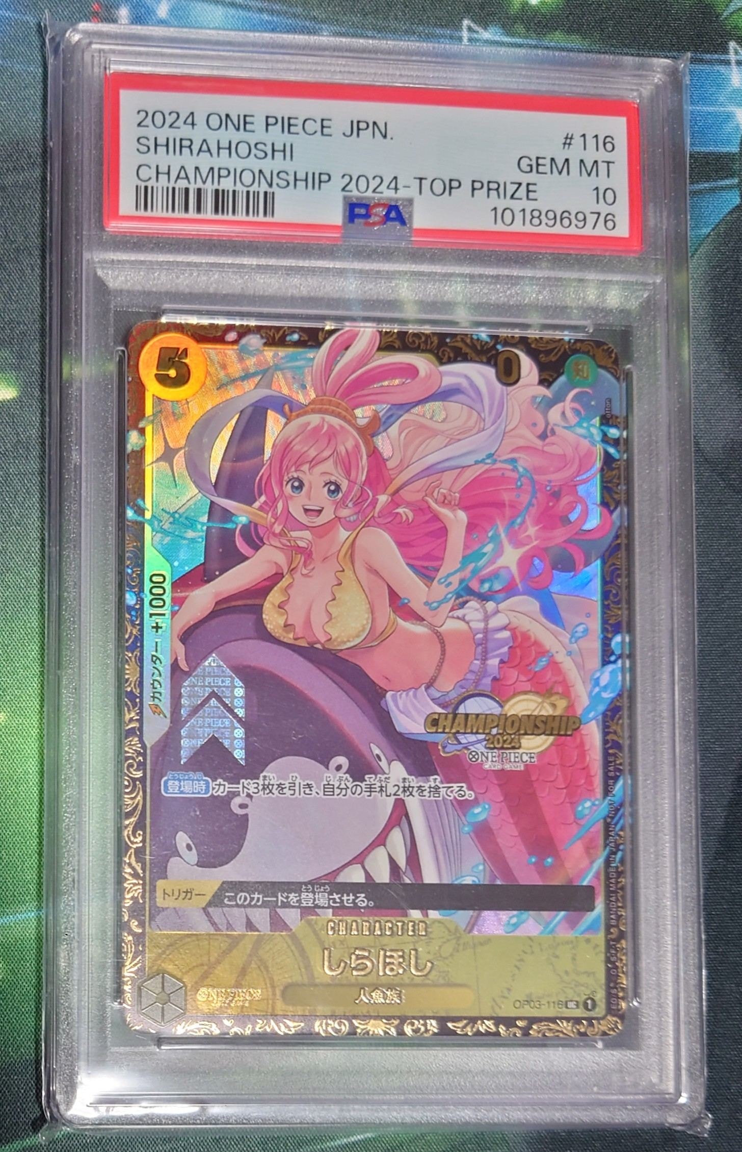 PSA10】しらほし UC [OP03-116](プロモーションカード「チャンピオン