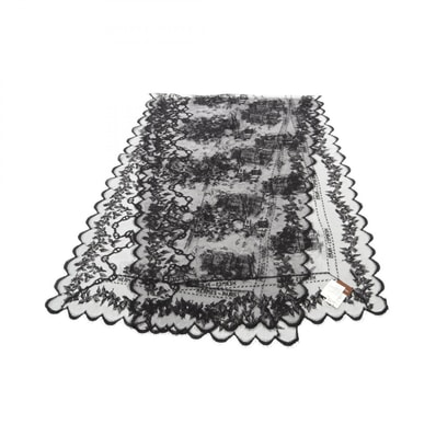 エルメス HERMES レース ストール 衣料品 ナイロン コットン レディース ブラック系 【中古】