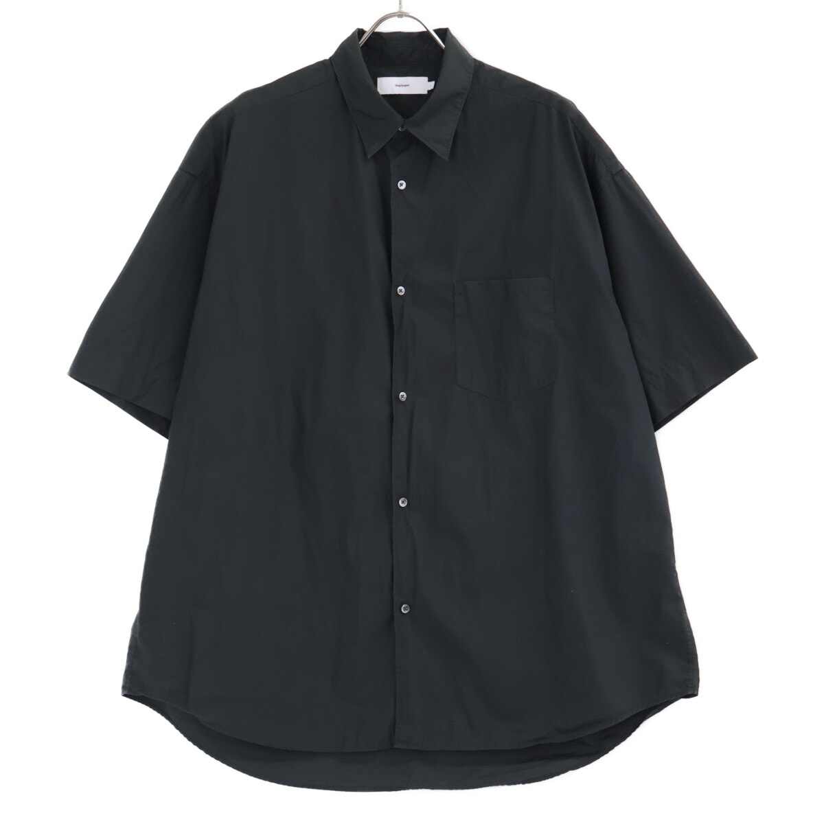 グラフペーパー GM242-50040B ブラック Broad S/S Oversized Regular Collar Shirt 1