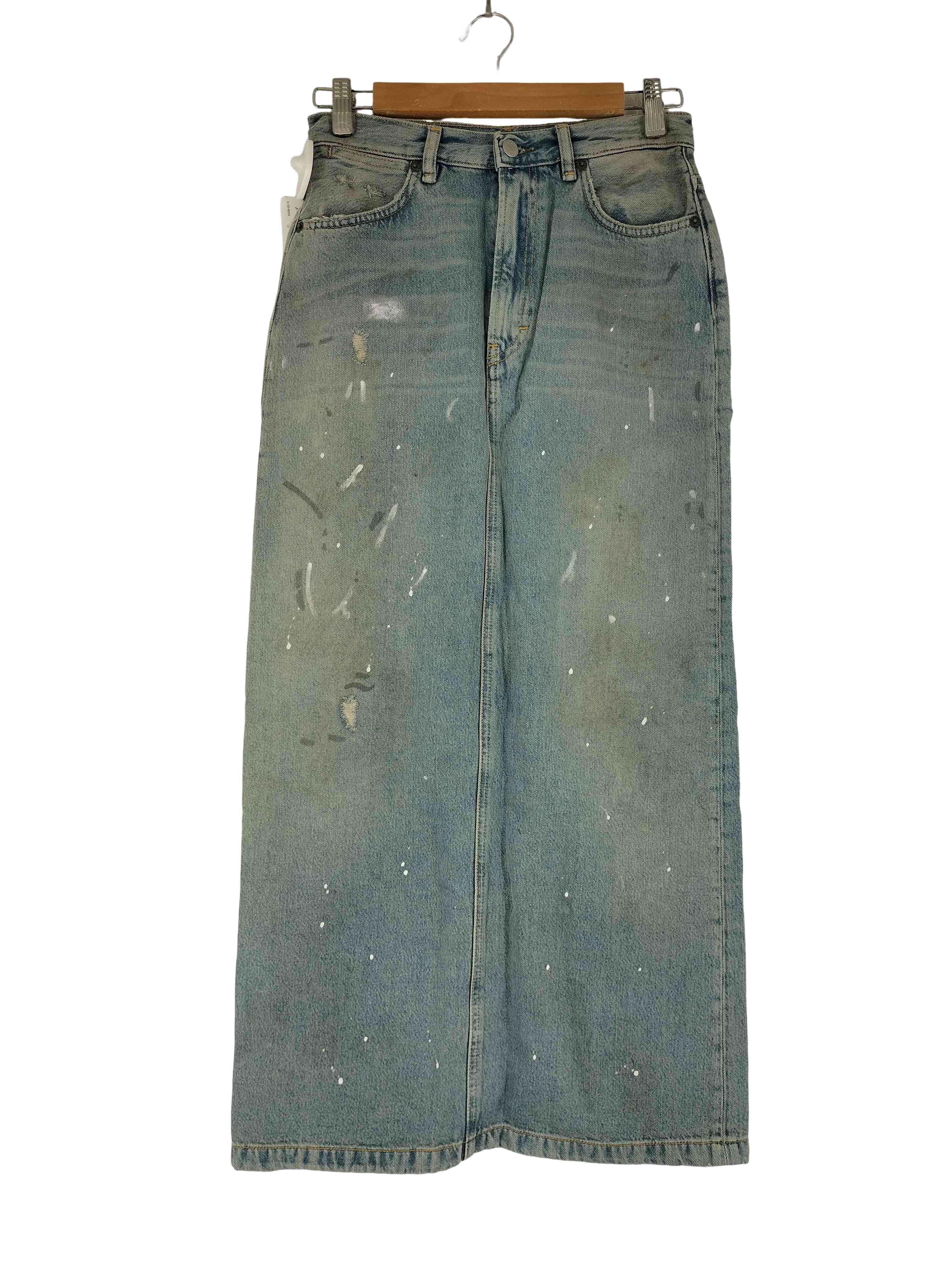 スリット ペンキ加工 デニムスカート【1141884854279】