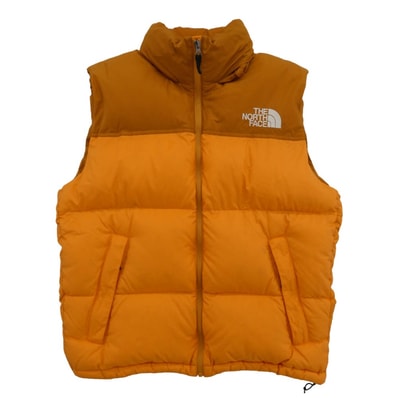 THE NORTH FACE ノースフェイス ベスト ND92338 Nuptse Vest ヌプシ ダウン ベスト オレンジ系 L【中古】