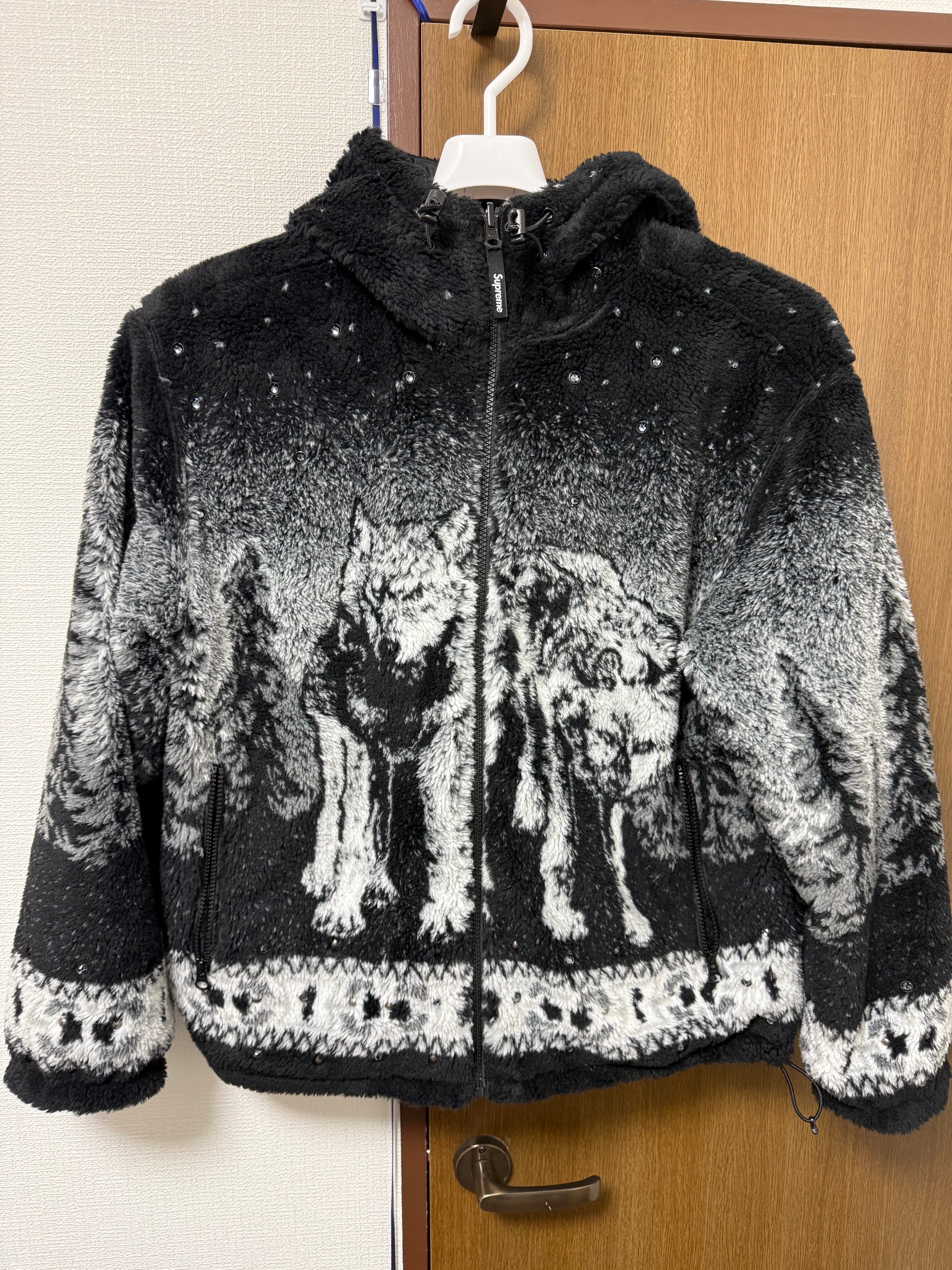 Supreme x B.B. Simon Reversible Hooded Fleece Jacket "Black"