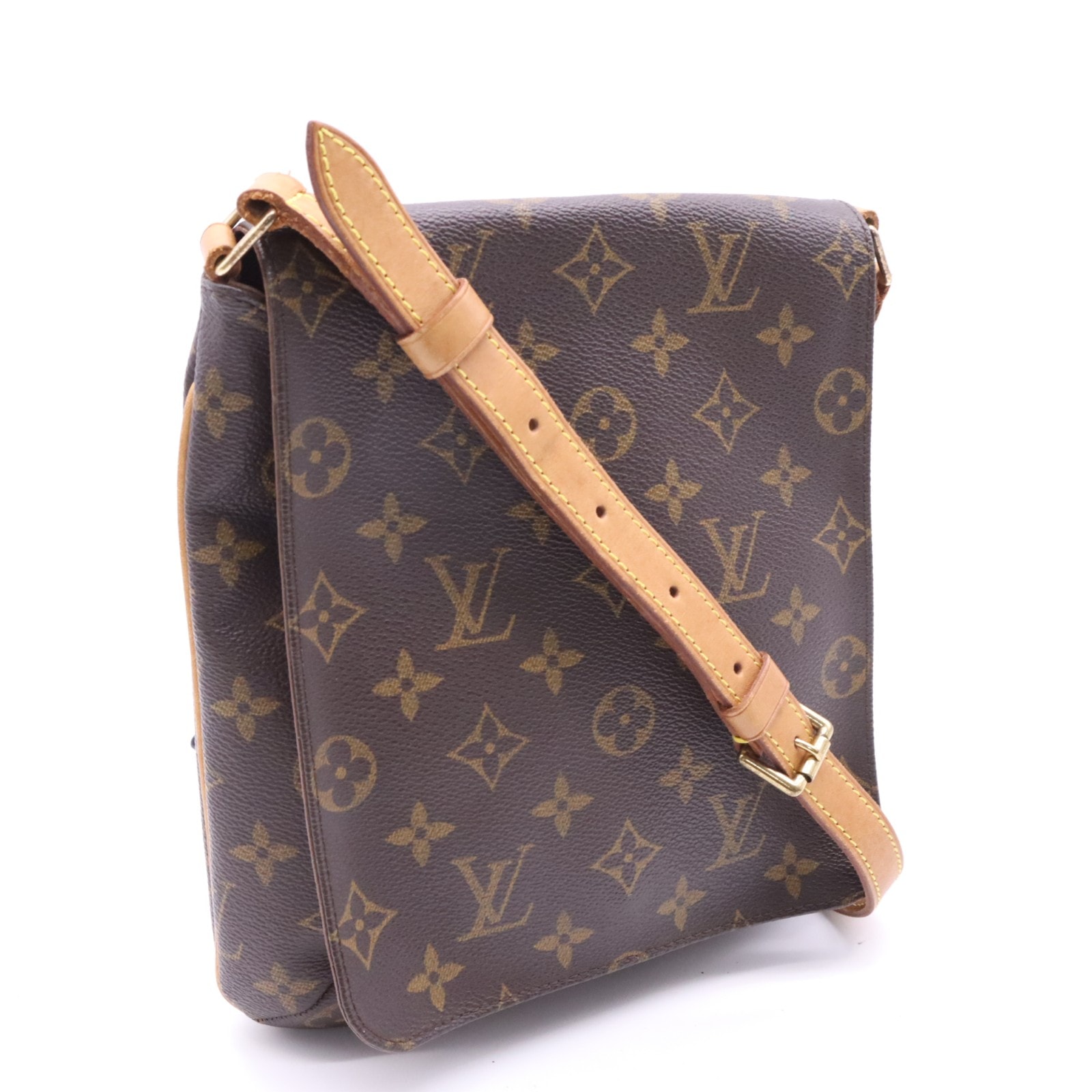 LOUIS VUITTON ルイ・ヴィトン モノグラム ミュゼット サルサ ショート M51258 ショルダーバッグ ブラウン ベージュ コーティングキャンバス レザー レディース