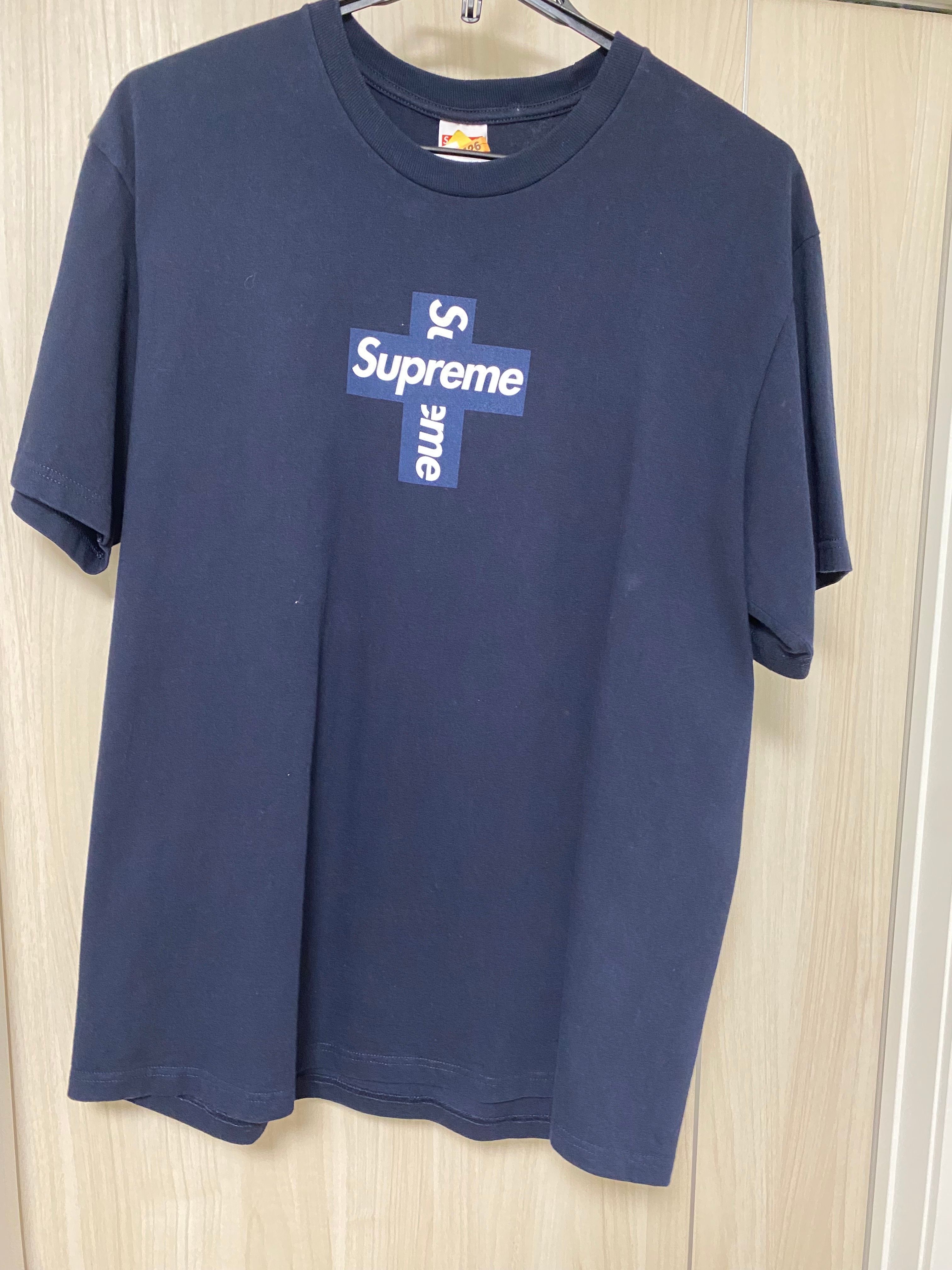 Supreme Cross Box Logo Tee "Navy"