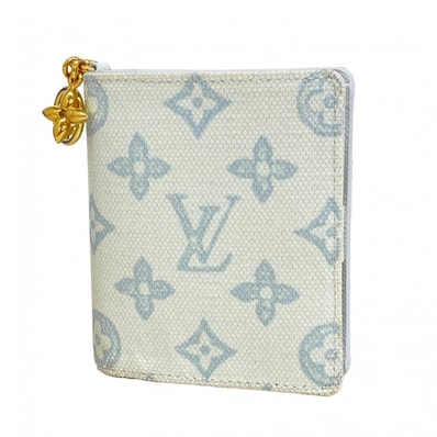 【6dd4909-k】ルイヴィトン 財布 モノグラム・オリジン ポケットウォレットLVチャーム M28273 ブルー クーリエ【中古】レディース