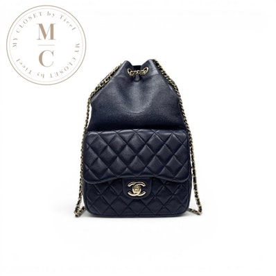 シャネル CHANEL バッグ バックパック リュック ネイビー ゴールド マトラッセ ココマーク ターンロック チェーン