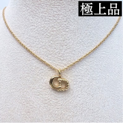 【極上品】Christian Dior クリスチャンディオール ヴィンテージ CDロゴ ネックレス ゴールド レディース アクセサリー