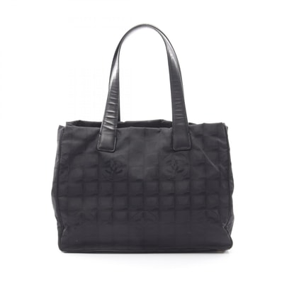 シャネル CHANEL ニュートラベルラインMM トートバッグ バッグ レザー ナイロンキャンバス レディース ブラック系 A15991 【中古】