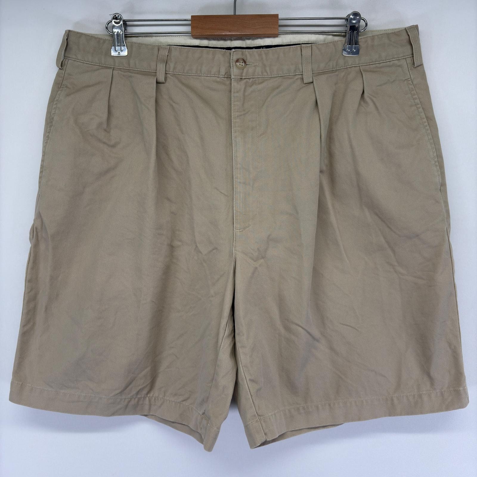 古着 ポロ・ラルフローレン POLO RALPH LAUREN USA製 パンツ チノパン ワンポイント ツータック ハーフパンツ w40  ベージュ系 メンズ