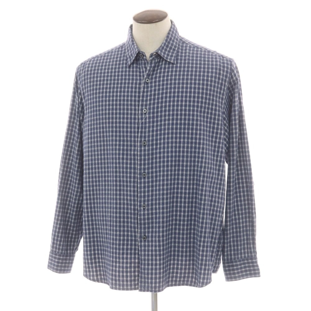 【中古】ユニフォームエクスペリメント uniform experiment コットン レギュラーカラー カジュアルシャツ ネイビーxホワイト【サイズ4】【メンズ】