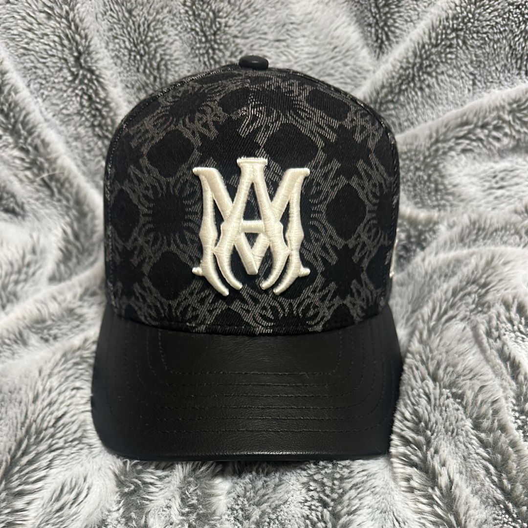 AMIRI MA Leather Brim Denim Hat "Indigo"