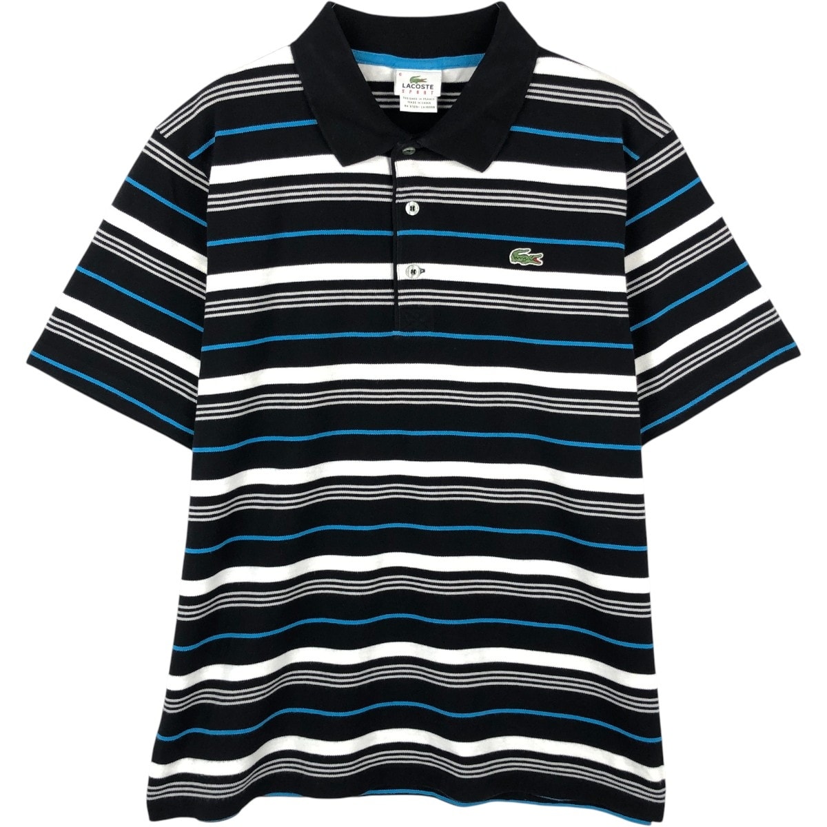 古着 ラコステ LACOSTE SPORT マルチボーダー 半袖 ボーダー ポロシャツ 6 メンズXL相当/eaa667426