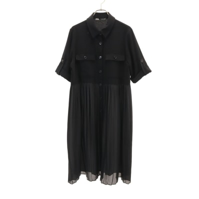 ZARA ザラ 半袖 シャツ ロングワンピース M ブラック