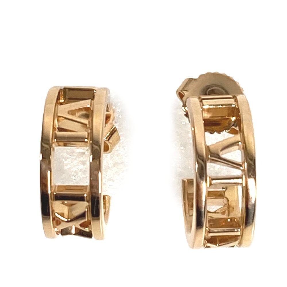 ティファニー TIFFANY&Co. アトラス ロゴ K18 金 18K アクセサリー ジュエリー ピアス Au750 ピンクゴールド