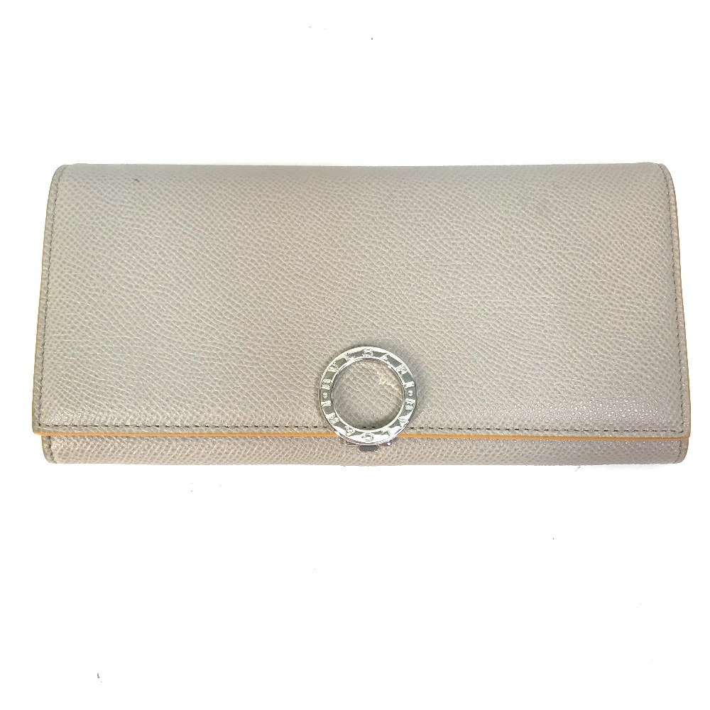 ブルガリ BVLGARI ロゴクリップ ブルガリ ブルガリ 2つ折り 2つ折り財布 レザー グレー×イエロー