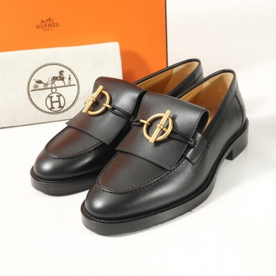 ■美品■2024年製■HERMES エルメス Impact インパクト ローファー サイズ37 グレナンバックル レザー 靴 ブランド古着【中古】20251201/RA6736