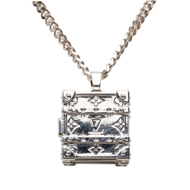 ルイ ヴィトン ペンダント LVトランク ネックレス M00527 シルバー メタル レディース LOUIS VUITTON 【中古】