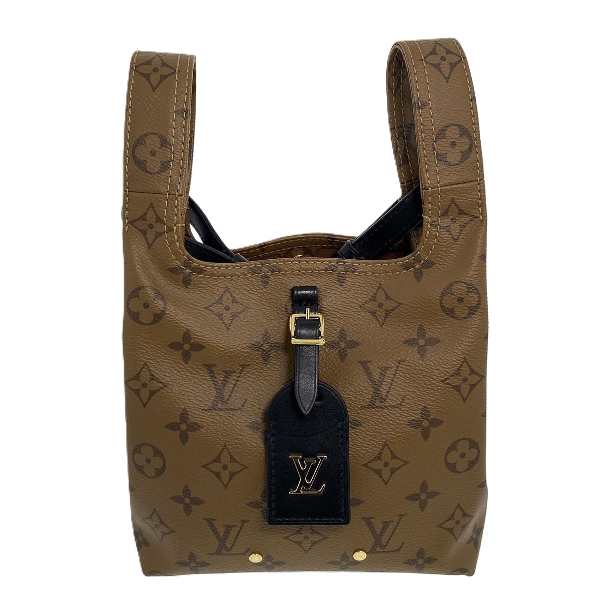 【値下げ】LOUIS VUITTON ルイ・ヴィトン アトランティス BB モノグラム リバース ショルダーバッグ M46816 モノグラムリバース レザー ブラウン ブラック ゴールド金具  レディース【中古】