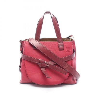 ロエベ LOEWE ゲート トップハンドル トートバッグ バッグ レザー レディース レッド系 / ボルドー系 【中古】