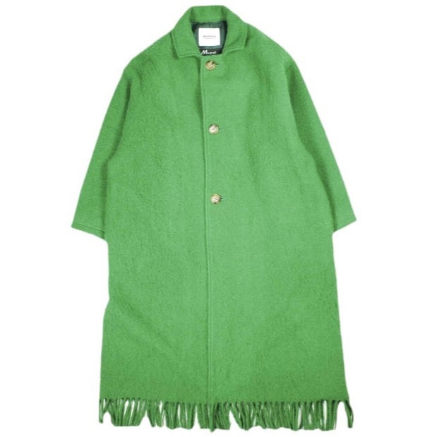 BEAMS BOY ビームスボーイ 22AW スライバーフリンジコート 13-19-0006-803 Free GREEN ステンカラー アウター g25900