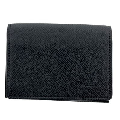 【値下げ】LOUIS VUITTON ルイ・ヴィトン アンヴェロップ カルト ドゥ ヴィジット 名刺入れ M30922 タイガ ブラック メンズ【中古】