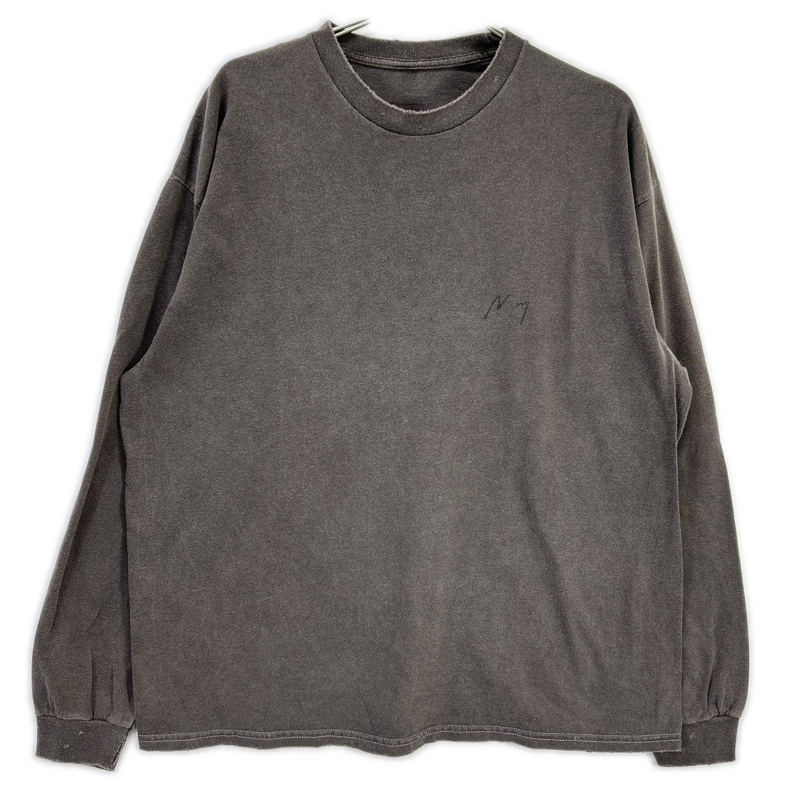アンセルム ブラウン ANC-CT137-B EMBROIDERY DYED LS T-SHIRT 1