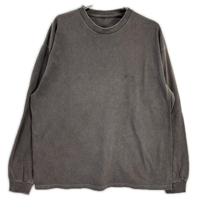 アンセルム ブラウン ANC-CT137-B EMBROIDERY DYED LS T-SHIRT 1
