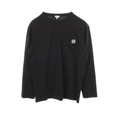 ロエベ LOEWE アナグラム ポケット付き 長袖Tシャツ 衣料品 トップス コットン メンズ ブラック系 H526Y24J04 【中古】