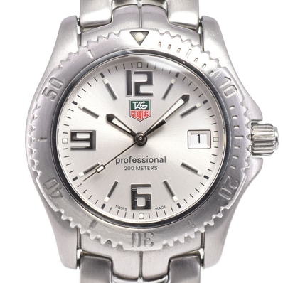 タグホイヤー TAG HEUER WT1212 リンク デイト シルバー クォーツ メンズ 良品 腕時計 G#146698