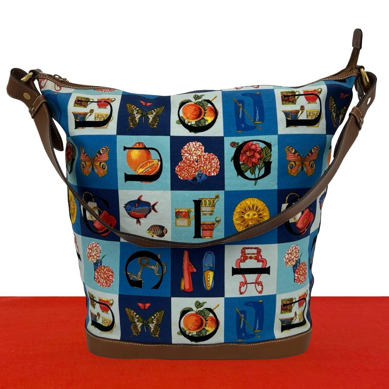 GUCCI グッチ シモ キャンバス レザー ショルダーバッグ マルチカラー
 28628