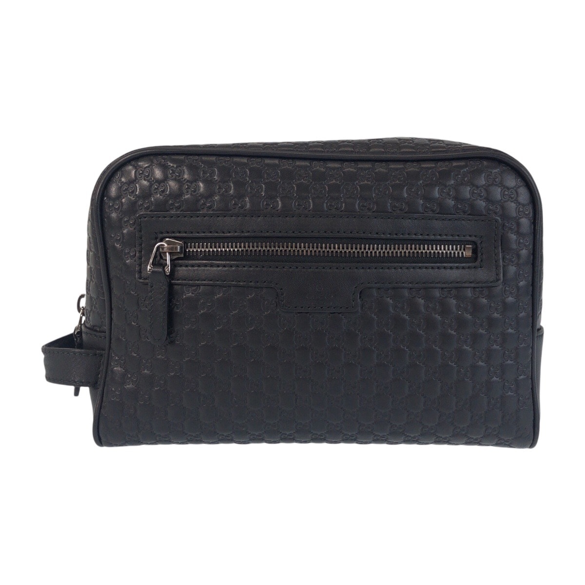 美品 GUCCI グッチ マイクログッチシマ ブラック 黒 レザー セカンドバッグ クラッチバッグ Y600943 【中古】