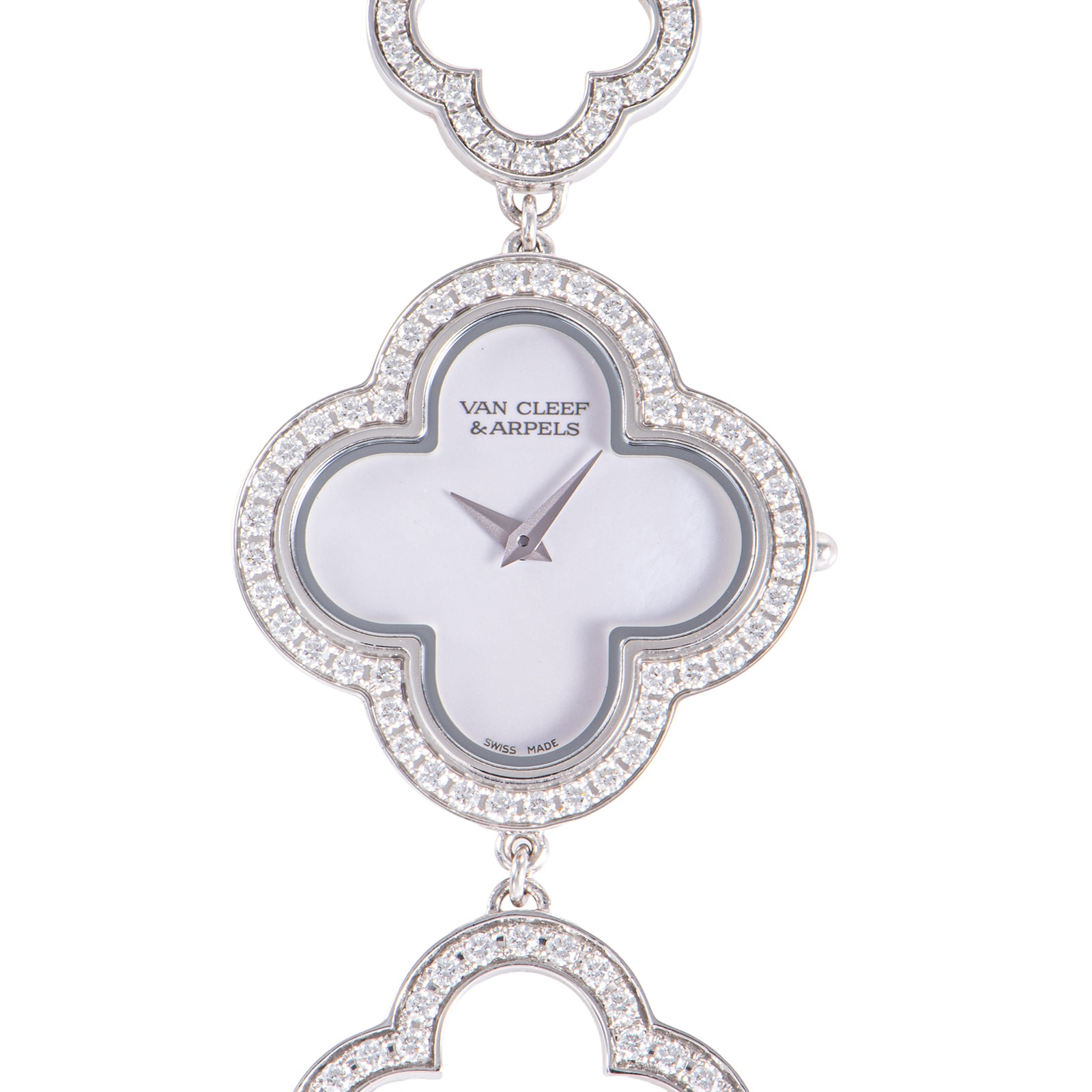 Van Cleef & Arpels ヴァンクリーフ&アーペル アルハンブラ スモールモデル ウォッチ VCARO8OF00 K18WG【中古】