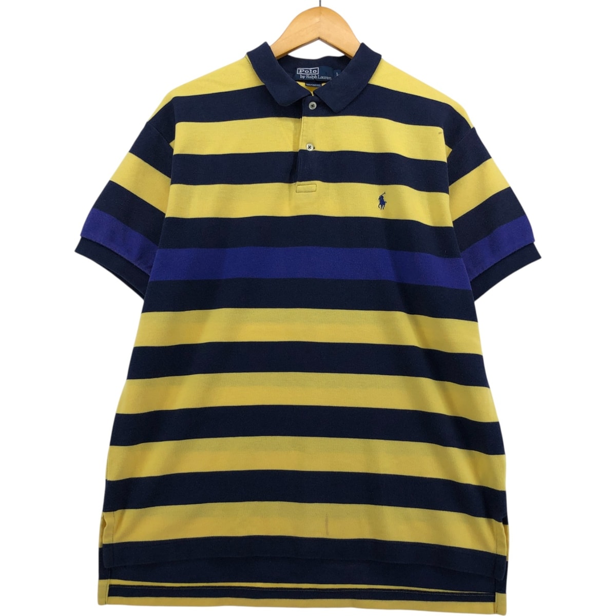 古着 Ralph Lauren POLO by Ralph Lauren マルチボーダー 半袖 ボーダー ポロシャツ メンズL相当/eaa570882