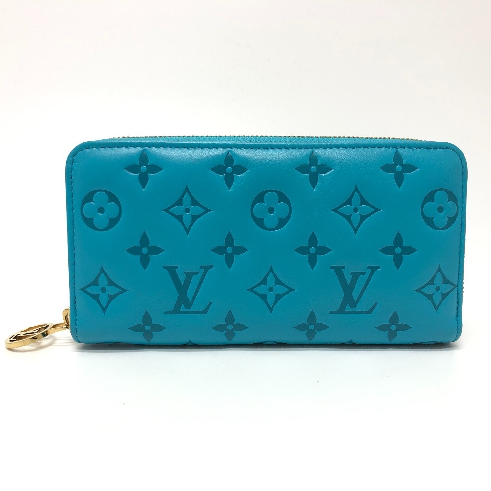 ルイヴィトン LOUIS VUITTON ジッピーウォレット M81512 モノグラムエンボス ロングウォレット ラウンドファスナー 長財布 レザー ブルー