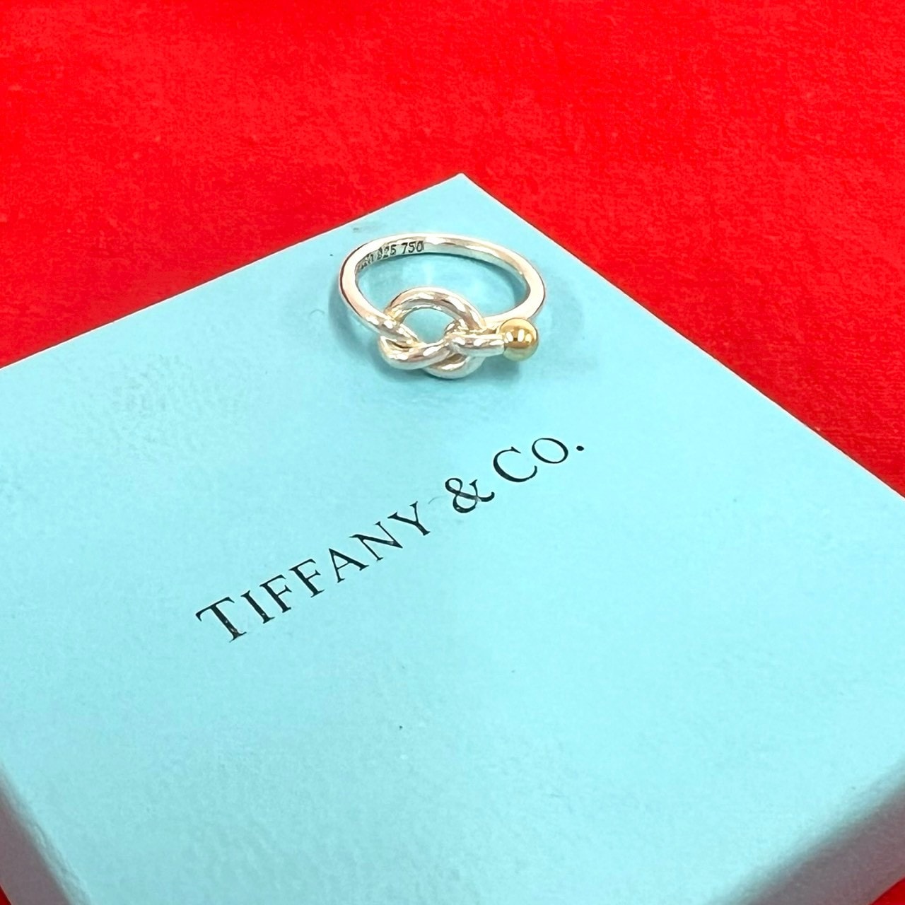 TIFFANY&Co. ティファニー ラブノット リング シルバー925 K18イエローゴールド リング・指輪 10号 シルバー
 15867